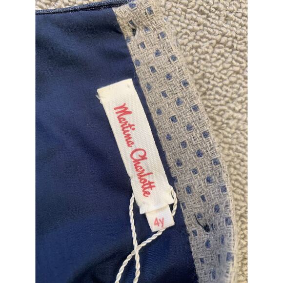 Martina‎ Charlotte Girls 4Y Gray And Navy Drop Waist Dress - Picture 3 of 16